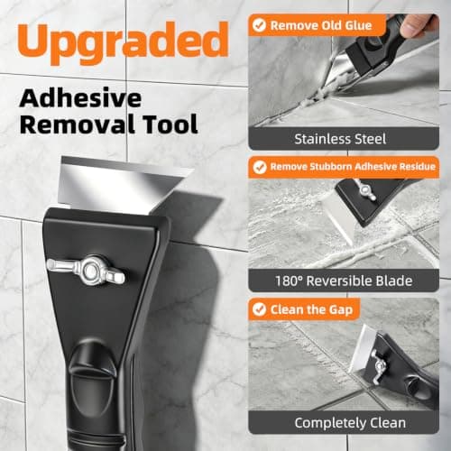 Caulk Gun Kit, Smooth Silicone Caulking Gun and Caulk Remover Tool, Sealant Finishing Tool Grout Scraper for Kitchen Bathroom Window Sink Joint, All in One with Gift Box — view 4