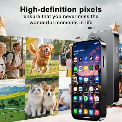 Pdfbenli Mini Phone for Kids, Unlocked 4G Mini Smartphone, 3GB+32GB, 2800Mah, 3.0 Inch Eye Protection Screen, GPS, Dual SIM, Face ID, Android 10.0, Boys Girls 7-12 Birthday Gifts (Black) — view 3