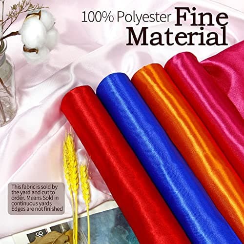 Horbaunal White Satin Fabric 55 Inch Wide by The Yard, Soft Charmeuse Satin Fabric for Wedding Dress, DIY Craftings, Costumes, 1 Yard — view 5