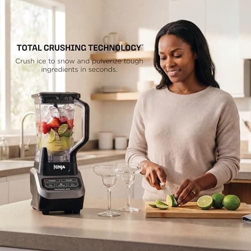 Ninja Professional Blender | Smoothie Blending, Drink Mixer, Grinder, Ice Crusher, Frozen Fruit Blending | 1000W Power, Total Crushing Technology, XL 72-oz. Pitcher | Black & Grey | BL610 — view 2