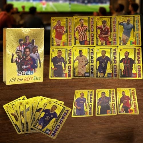 Soccer Trading Cards 2026, 55 Non-Duplicate Football Cards, USA Canada Mexico Themed Collectible Card Set, Fixed Card Contents Gift for Soccer Fans Kids Teens and Adults Gold, Not Original — view 3
