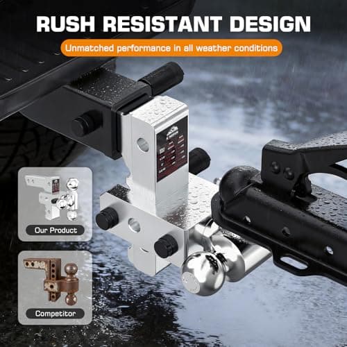 Adjustable Trailer Hitch - Drop Hitch 2 Inch Receiver Tri Ball 6" Rise/Drop — view 4