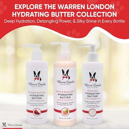 Warren London Hydrating Butter Leave in Pet Conditioner for Dogs | Lotion for Skin and Coat | Aloe Puppy & Dog Conditioner for Hair Detangler, Dry Skin, & Pet Fur Dandruff | Made in USA | Guava 8oz — view 5