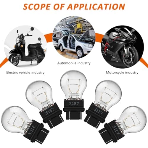 JIYIZO 3157 White Miniature Bulb for Brake & Turn Signal, 4157 Replacement — view 4