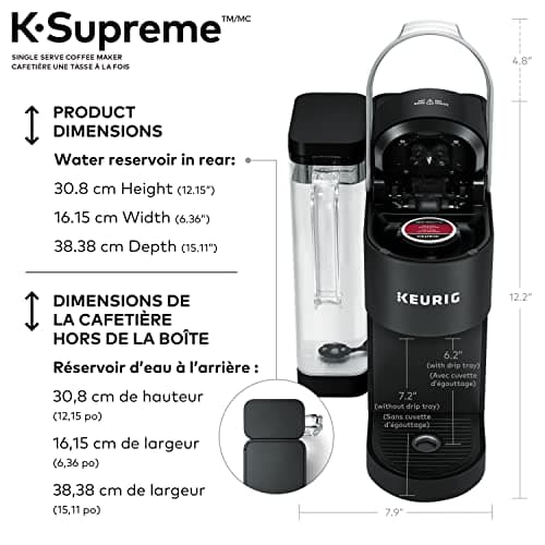 Keurig K-Supreme Single Serve K-Cup Pod Coffee Maker, With MultiStream Technology, Black — view 2
