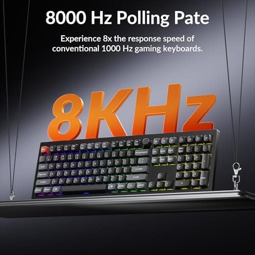 Keychron V6 Ultra Full-Size Wireless Mechanical Keyboard - 2.4 GHz&Wired(8000Hz)/Bluetooth, ZMK Programmable Banana Early Tactile Switch, Compatible with Mac Windows Linux - Black — view 3