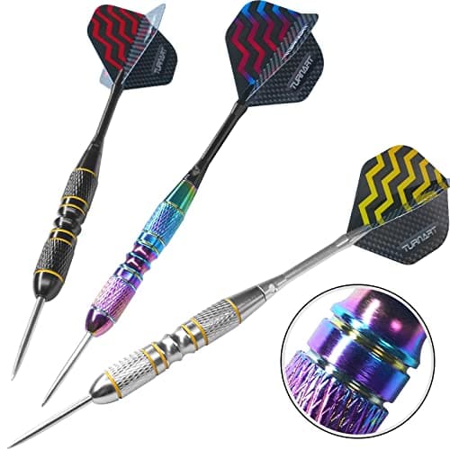 Darts Metal Tip Set - Steel Tip Darts Darts Set Professional Metal Darts 12 pcs 22/24 Grams Pro Dart Set with Stylish Case Aluminum Shafts Extra 9 Flights — view 7