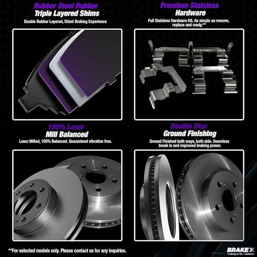 Brake X Front Brake Pads and Rotors Kit replacement for 2011-2015 CHEVROLET CRUZE | NYX OE+ Rotors and Alpha Ceramic Brake Pads — view 5