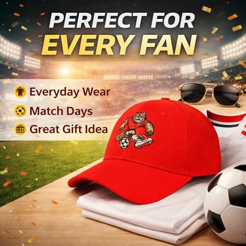 Painted Hills Canada Vancouver 2026 World Cup Soccer Adjustable Fan Cap - Embroidered Beaver – Unisex, six-Panel hat (Red) — view 5