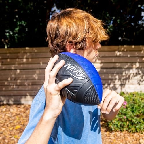 NERF Kids Foam Football - Pro Grip Youth Soft Foam Ball - Indoor + Outdoor - Small NERF Foam Football - 9" Inch Youth Sized Ball - Blue + Black — view 5