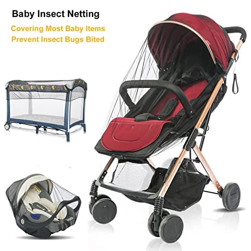 V-Fyee Mosquito Net, Baby Net for Stroller, Visible Breathable Mesh Strollers Cover Bug Netting for Bassinet, Pack N Play,Car Seat, Camping Travel Gear (Black) — view 2