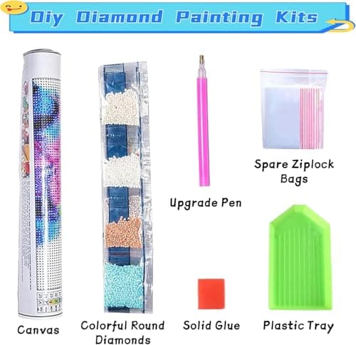 Accompany Wind Sewing Machine Diamond Art Painting Kits for Adults, Flower Diamond Dots Kits for Beginners, 5D DIY Round Full Drill Diamond Gem Art Craft for Home Decor Gift 14x14 inch — view 5