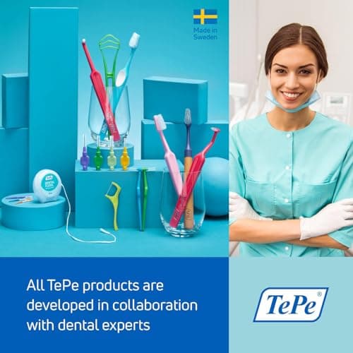 TEPE Interdental Brush Angle, Soft Dental Brush for Teeth Cleaning, Pack of 6 (Pink, 6 pack) — view 5