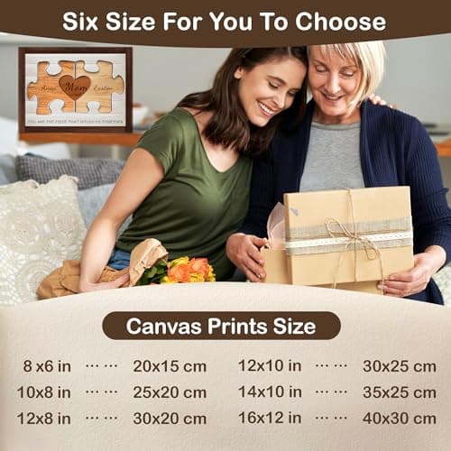 Personalized Custom Mothers Day Canvas Prints Gifts with Your Kid's Names, Mothers Day Gift for Mom Mama Mommy Grandma Wife from Son Daughter Husband Grandson Granddaughter — view 2