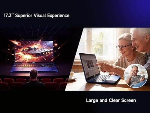NIMO 17.3" Large Screen Gaming Laptop, 2026 Edition AI Ready AMD Ryzen 5 CPU(6-Core, Beat Ryzen 5 7430U), 16GB DDR5 RAM, 256GB PCIe4.0 SSD, Radeon 660M, 100W Type-C, Backlit Keyboard, 2-Yr Warranty — view 2