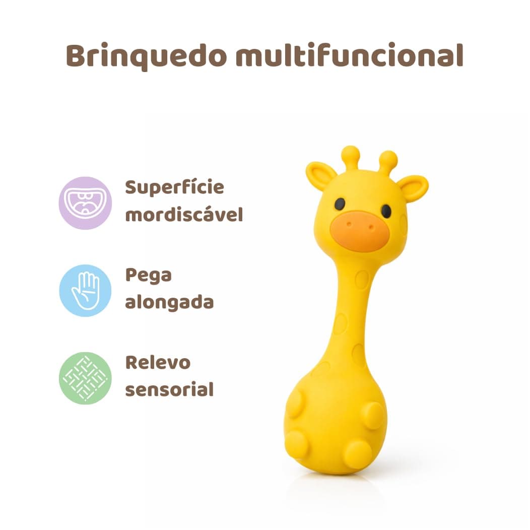 MuyPetit Jirafa Sonajero Stick, Juguete bebe 4 meses, Libre de BPA y tóxicos, Juguetes Montessori para bebes 6-12 meses, Fácil de agarrar, Juegos bebe 0-6 meses, Teether (Jirafa Rosa) — view 3
