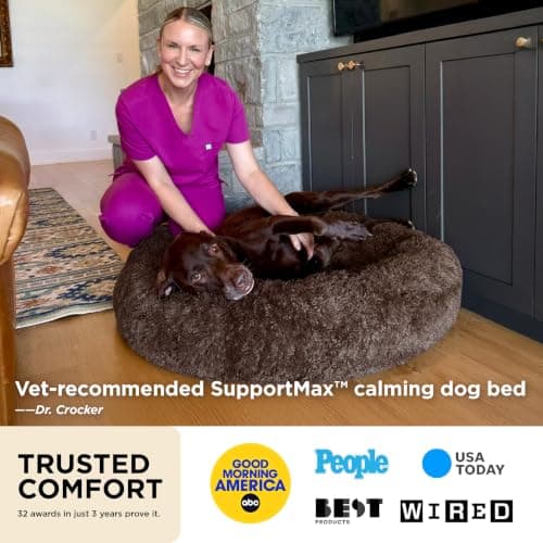 Bedsure SupportMax™ Calming Dog Beds Large Sized Dog Washable Pet Bed,36in
