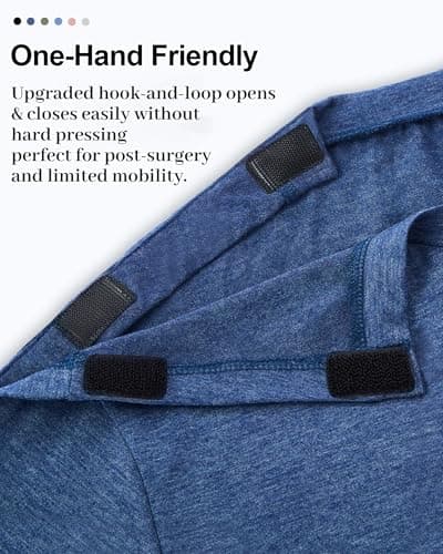 DRYXOVIS Shoulder Surgery Recovery Shirts for Men, Navy Blue, X-Large — view 5
