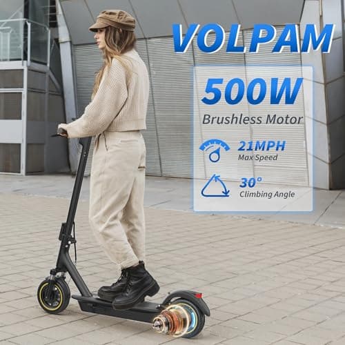 Electric Scooter, 350W Scooter, 19 MPH Max Speed & 15/23 Miles Range, Quick Folding Design, 8.5" Solid Tire, Comfortable Riding, Widened Deck, Cruise Control, Smart APP — view 3