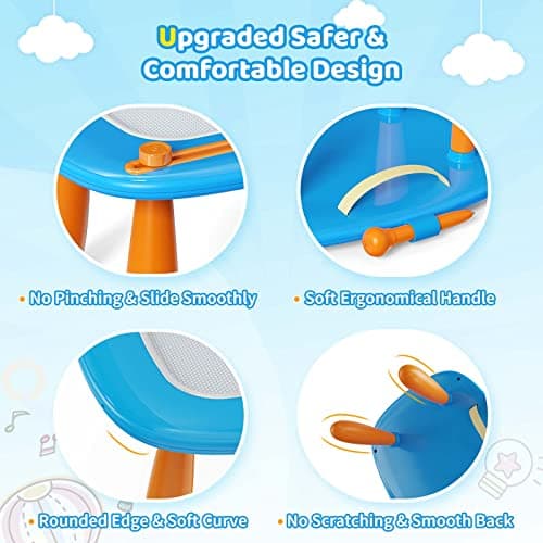 Kikidex Magnetic Drawing Board, Toddler Girl Toys for 1-3 Year Old, Doodle Board Pad Learning and Educational Toys for 1 2 3 Year Old Baby Kids Birthday Gift (Light Blue) — view 3