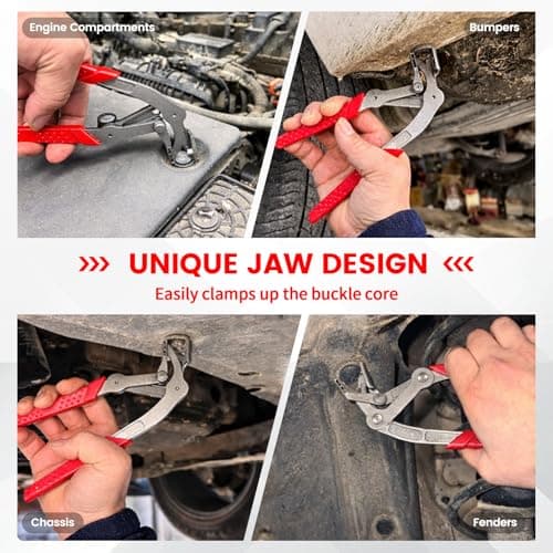Car Clip Pliers, Panel Clip Removal Tool, Professional Auto Clip Removal Pliers for Automotive Plastic Fasteners, Push Pin & Door Trim, Damage-Free Interior & Exterior Disassembly Tool — view 4