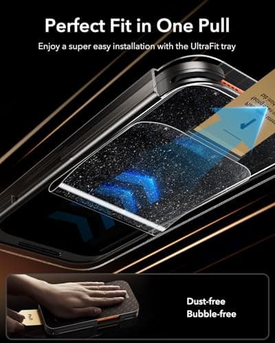 ESR Accessory Glass by Corning™ 3 Pack 9H+ Glass for iPhone 17 Pro Max Privacy Screen Protector, Military Grade Shatterproof & Durable with UltraFit Tray — view 5
