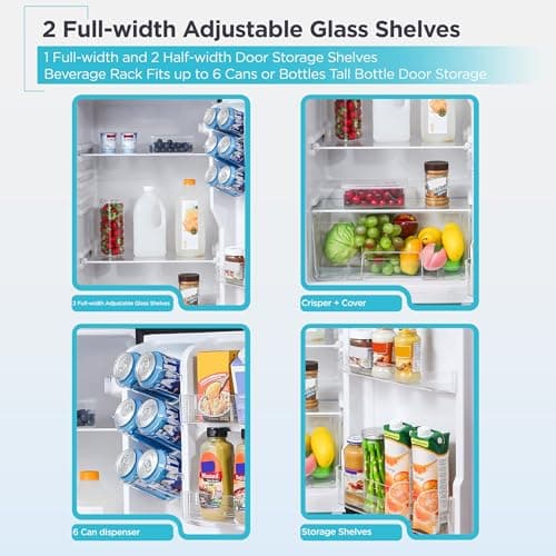 BLACK+DECKER 7.7 Cu. Ft. Top Mount Refrigerator with Freezer, 2 Door Fridge with Top Freezer and Mechanical Temperature Control, For Homes and Apartments, BDA77LAB, Black — view 3