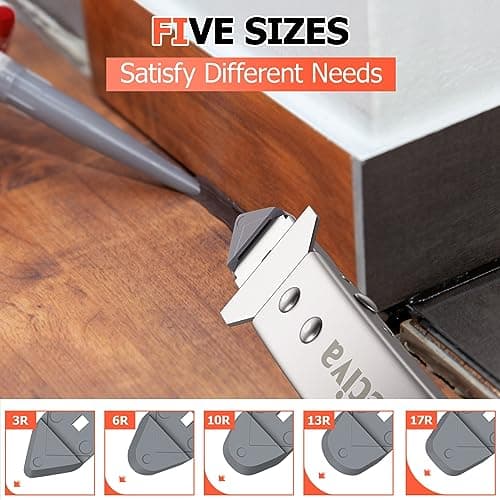 Caulking Tool kit, Preciva 4 in 1 Sealant Finishing Tool, Stainless Steel Caulk Remover Tool with 5 Silicone Squeegee for Kitchen Bathroom Window Sink Tile Joint (Silver) — view 3