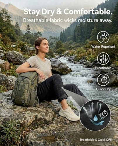 Womens Convertible Hiking Pants Zip Off,Waterproof Hiking Pants Women Lightweight Quick Dry for Camping Outdoor (Blue,X-Large) — view 2