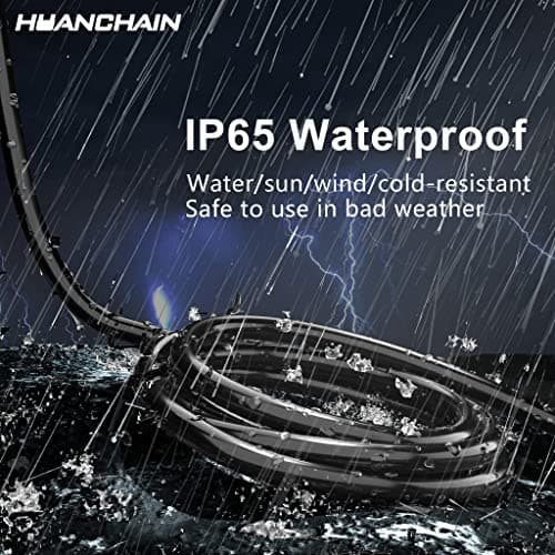 HUANCHAIN Indoor Outdoor Black Extension Cord 25 ft Waterproof, 16/3 Gauge Flexible Cold-Resistant Appliance Cable Outside, 13A 1625W 16AWG SJTW, 3 Prong Electric Cord, ETL — view 4