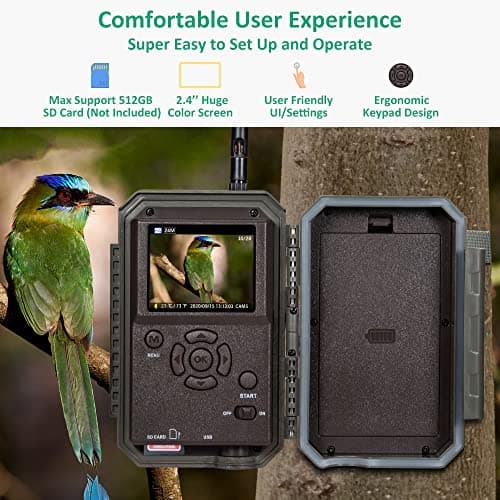 GardePro E8 WiFi Trail Camera (Non-Cellular), 48MP Photos, 1296P HD Videos, 120° Detection Angle with 0.1s Triple-PIR Motion Detection up to 100 ft, No-Glow Night Vision — view 8