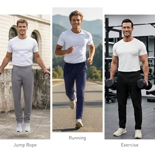 KGKE Men's Sweatpants Athletic Pants with Pockets,Jogger for Men Black/Black/Grey/Dark Grey/Navy M — view 6