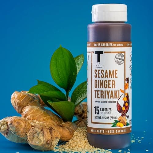 Taste Flavor Co. Sesame Ginger Teriyaki Sauce - Keto-Friendly, Gluten-Free Wing & Stir-Fry Sauce & Marinade, Low-Calorie Asian-Inspired Glaze, All-Natural, No Preservatives, 9.5 oz Bottle — view 3