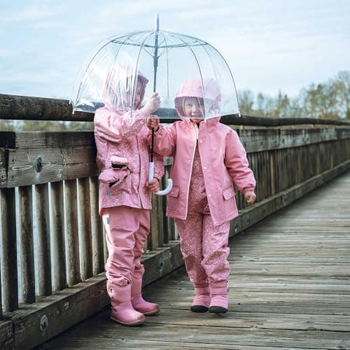 Jan & Jul Waterproof Rain Pants for Girls, Kids' Lightweight Splash Pants (Single-Layer: Dusty Pink, Size 5T) — view 7