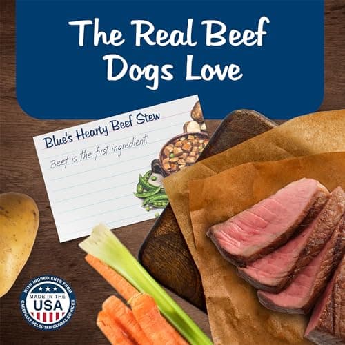 Blue Buffalo Blue’s Stew Hearty Beef Stew, Natural Grain Free Wet Dog Food with Real Beef, Peas, Carrots, & Potatoes in Thick Savory Gravy, Natural Ingredients, 12.5-oz Cans (12 Count) — view 2
