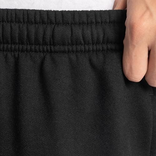Fruit of the Loom Men's Eversoft Fleece Open Bottom Sweatpants with Pockets, Relaxed Fit, Moisture Wicking, Breathable, Black, Large — view 2