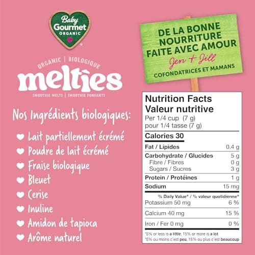 Baby Gourmet Organic Meltable Mushies Banana Berry with Greek Yogurt, 23g (Pack of 8) — view 2