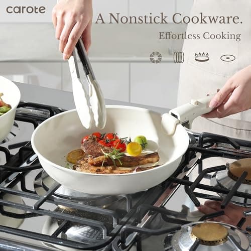 CAROTE 19pcs Pots and Pans Set, Nonstick Cookware Set Detachable Handle, Induction Kitchen Cookware Sets Non Stick with Removable Handle, RV Cookware Set, Oven Safe — view 2