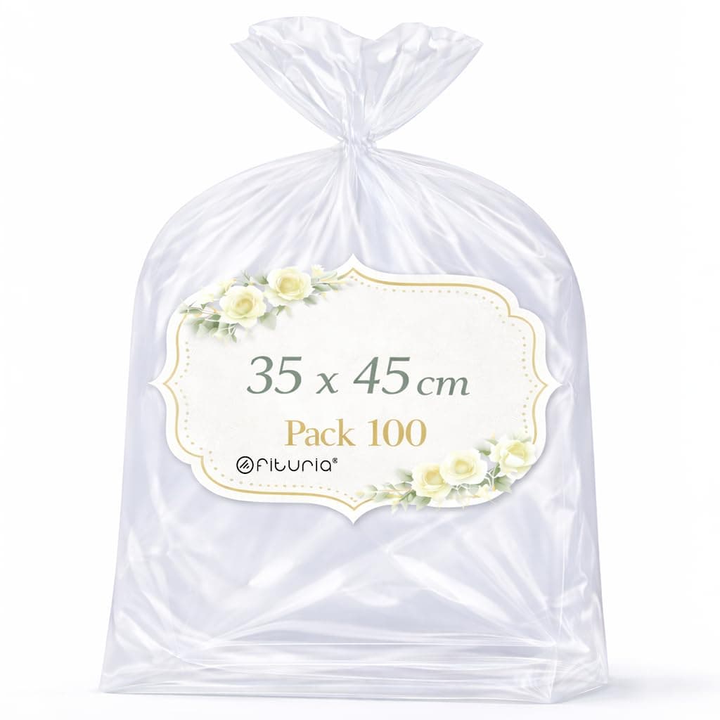 Ofituria Bolsas Celofán Transparente 10 x 15 cm, Bolsas Transparentes para Chuches y Regalos – Bolsas Plastico Transparente para Cumpleaños Infantiles, Galletas y Detalles, 1 Pack (100 Bolsas) — view 23