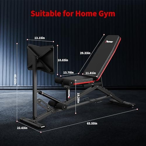 PASYOU Leg Press Machine, Adjustable Weight Bench with Leg Extension, 1300LBS Weight Capacity Leg Press Machines for Home Gym Full Body Exercise, Leg Workout Equipment with Dumbbell Rack — view 7