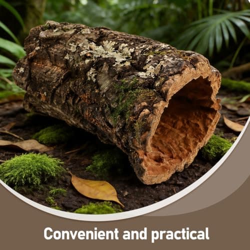 INOOMP Reptile Hideout Hollow Tree Trunk Log Natural Cork Bark 7-8Cm Diameter Protective Shelter — view 5