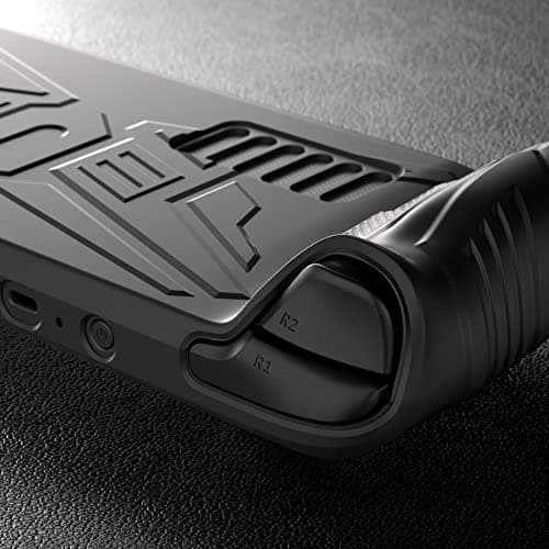 PlayVital Armor Series Protective Case for Steam Deck, Silicone Cover for Steam Deck with Back Button Enhancement Designed & Thumb Gripss - Black — view 4