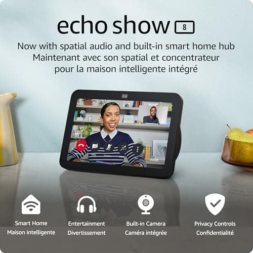 Amazon Echo Show 8, with Spatial Audio, Smart Home Hub, Charcoal, with Alexa+ Early Access — view 5