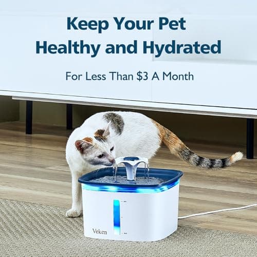 Veken Cat Water Fountain Filter, Classic 4 Pack Replacement Filters & 4 Pack Replacement Pre-Filter Sponges for 50oz, 84oz, 95oz or 108oz Automatic Pet Fountain Dog Water Dispenser — view 4