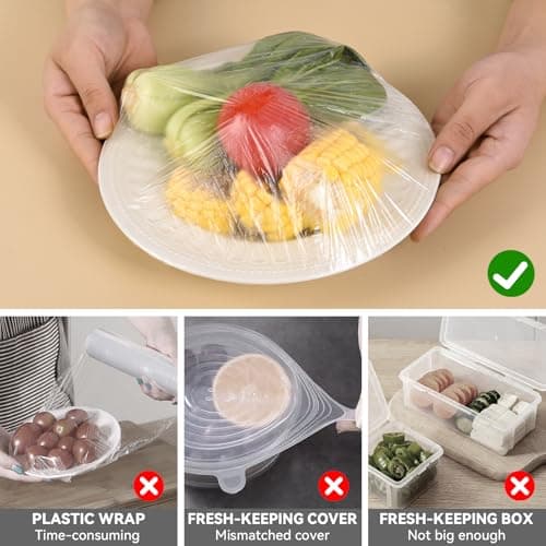 200pcs Bowl Covers Bread Proofing Reusable Large Shower Caps for Sourdough Bread Baking Rising Elastic Plastic Wrap for food Keep Food Fresh Outdoor Keeping Bags — view 7