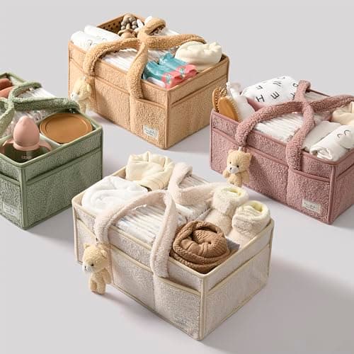 PeraBella Diaper Caddy Organizer for Changing Table, Storage Basket for Wipes, Gift for Baby Shower, Car Organizer, Nursery Organizer, Portable Storage — view 7