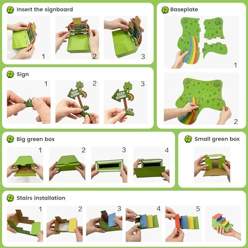 LEKSON St. Patrick’s Day Leprechaun Trap Craft Kit for Kids, Rainbow Treasure DIY Decoration Scene with Path, Signs & Accessories, Classroom & Holiday Activity Set — view 7