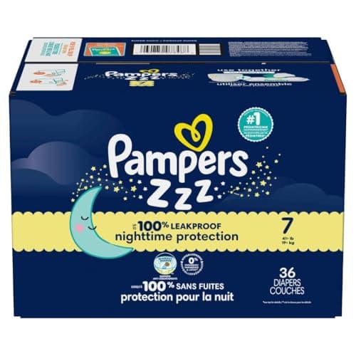 Pampers ZZZ Overnight Diapers, Size 7 (41+ lbs), 36 Count, Nighttime Protection Disposable Baby Diaper, Night Time Leak and Skin Protection — view 17