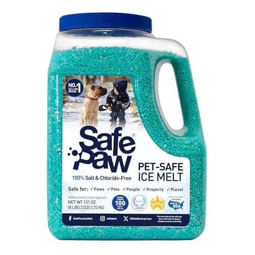 Safe Paw, Child Plant Dog Paw & Pet Safe Ice Melt -8lb, 100% Salt/Chloride Free -Non-Toxic, No Concrete Damage, Fast Acting Formula, Last 3X Longer
