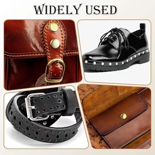 240 Sets Of Leather Rivets With Punch Pliers And Fixing Tools,Leather Rivets Double Cap Rivets Tubular Metal Rivets Leather Rivets Bag,Clothing,Shoes,Leather Craft (4 Colors And 3 Sizes) — view 3